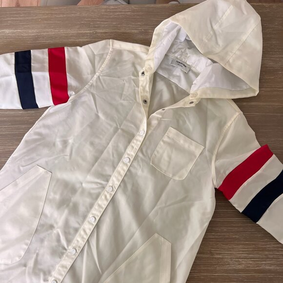 Thom Browne Other - Hooded Raincoat w/ Tricolor Arm Stripe (Size 3)